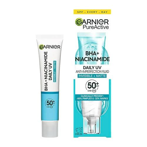ضد آفتاب فلوئیدی حاوی نیاسین آمید و BHA گارنیر با SPF50