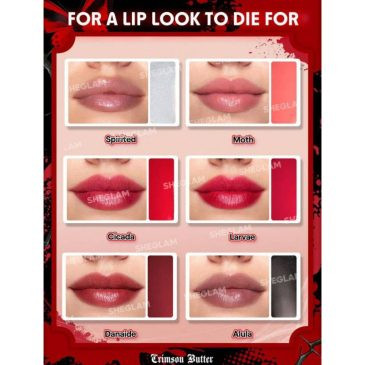 پالت رژ لب شیگلمSHEGLAM از کالکشن Crimson Butterfly بهمراه قلم سیلیکونی