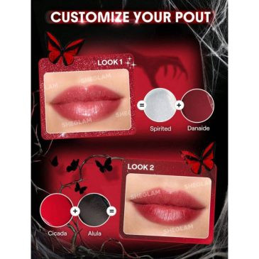 پالت رژ لب شیگلمSHEGLAM از کالکشن Crimson Butterfly بهمراه قلم سیلیکونی