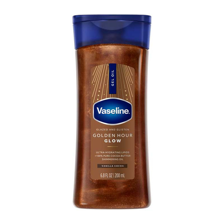 ژل روغن بدن براق کننده وازلین Vaseline مدل Golden Hour Glow Bronze حجم 200ml