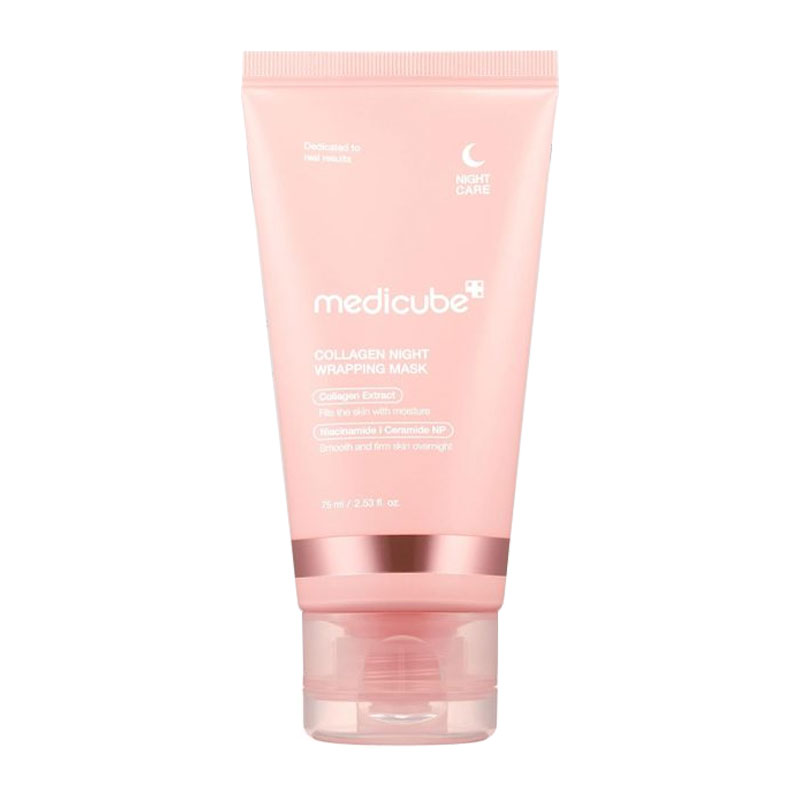 ماسک شب لایه بردار کلاژن مدی کیوب Medicube مدل Collagen Night Wrapping Mask حجم 75ml