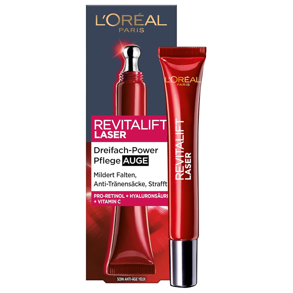 دور چشم جوانساز روشن کننده و ضد پف لورال 15 میل L ‘Oréal Paris Revitalift Laser X3 Eye Cream