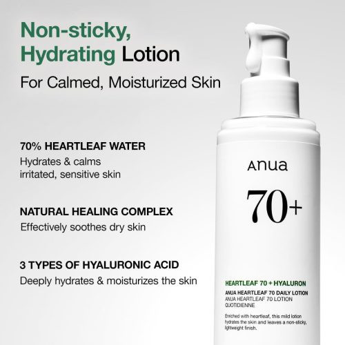 لوسیون آبرسان آنوا Anua مدل 70% Heartleaf حجم 200 میل_پوست خشک